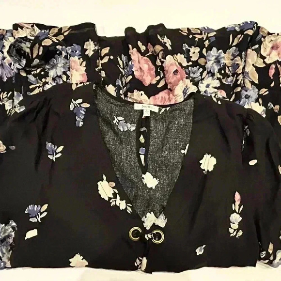 Jodifl black top with flowers size L - Picture 10 of 11